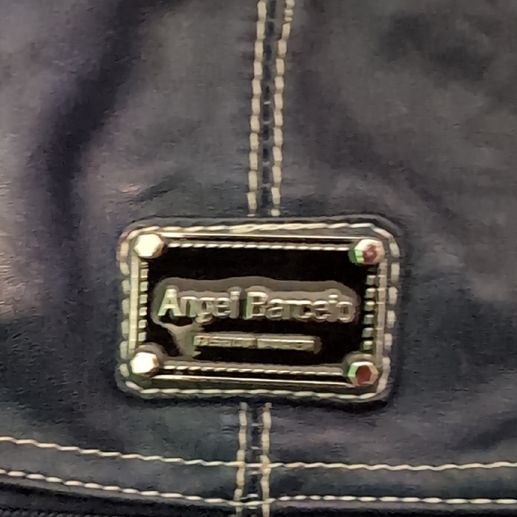 Angel Barcelo Blue Washed Leather Women's Handbag Good Pre-owned Condition - Picture 2 of 10